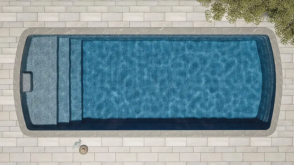 Piscina Fiber de acabado Granitada, vista desde arriba